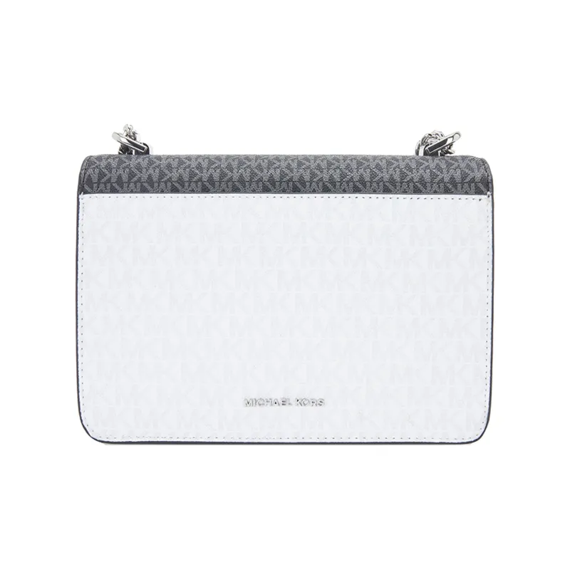 MICHAEL KORS Jade PVC Crossbody Bag Shoulder Bag Medium Size Women's Black/Silver Gray-2