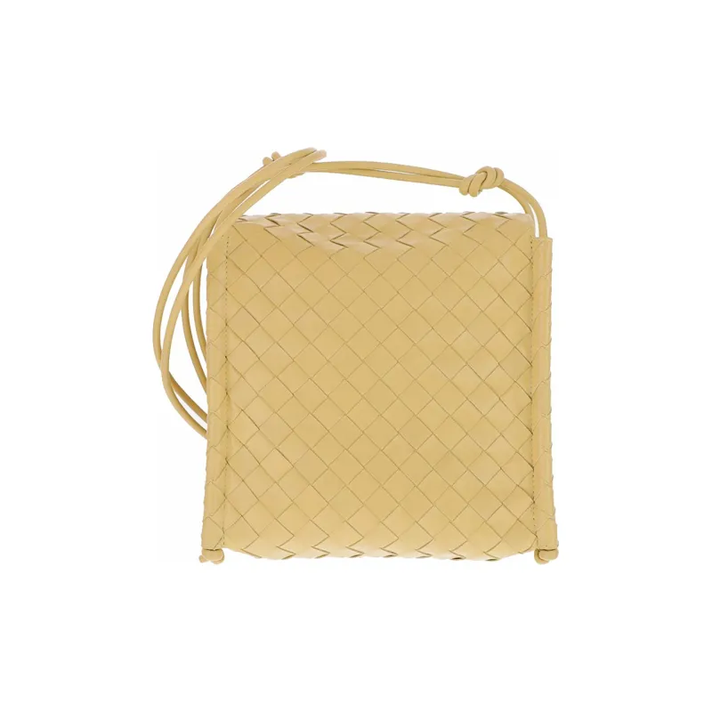 Bottega Veneta Lambskin Handbag Shoulder Bag Women's Beige-2