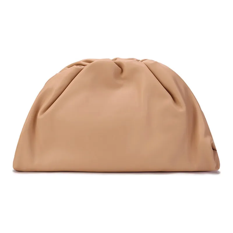 Bottega Veneta POUCH Cloud Bag Cow Leather Clutch Women's Almond-0