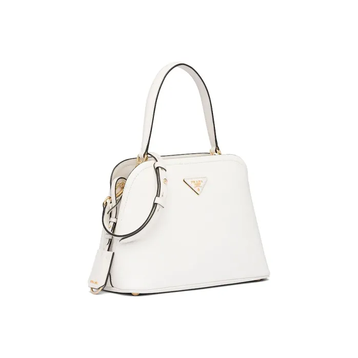 PRADA Saffiano Leather One Shoulder Handbag Crossbody Bag Women's White-1