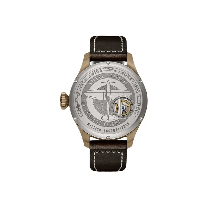 IWC PILOT Collection Manual Mechanical Movement Men's Watches Watch 46.2mm Green Dial Copper Watch Case-3
