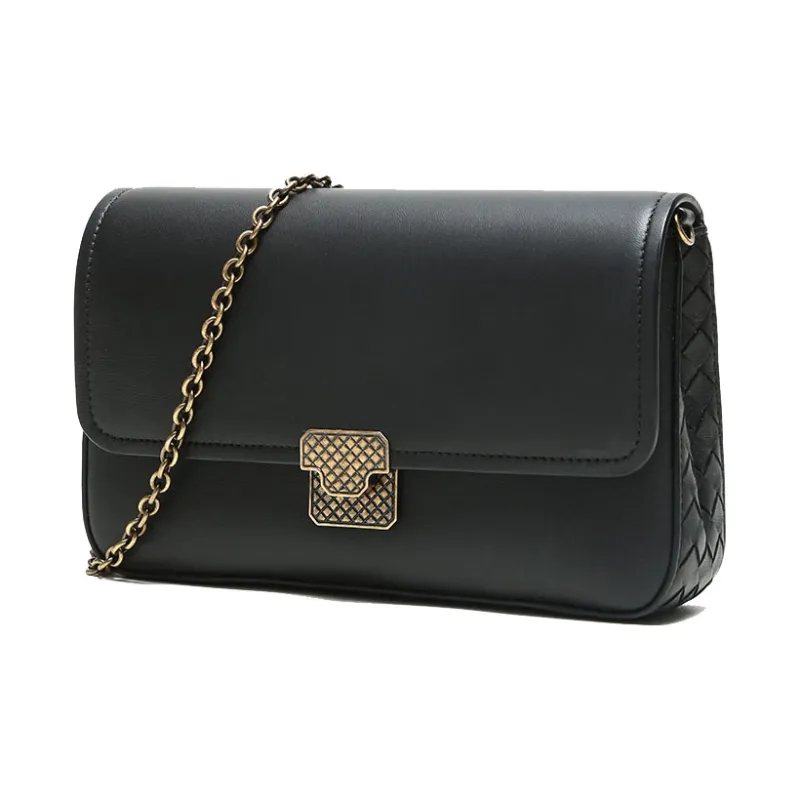 Bottega Veneta Sheepskin Portable Crossbody Bag Shoulder Bag Women's Black-1