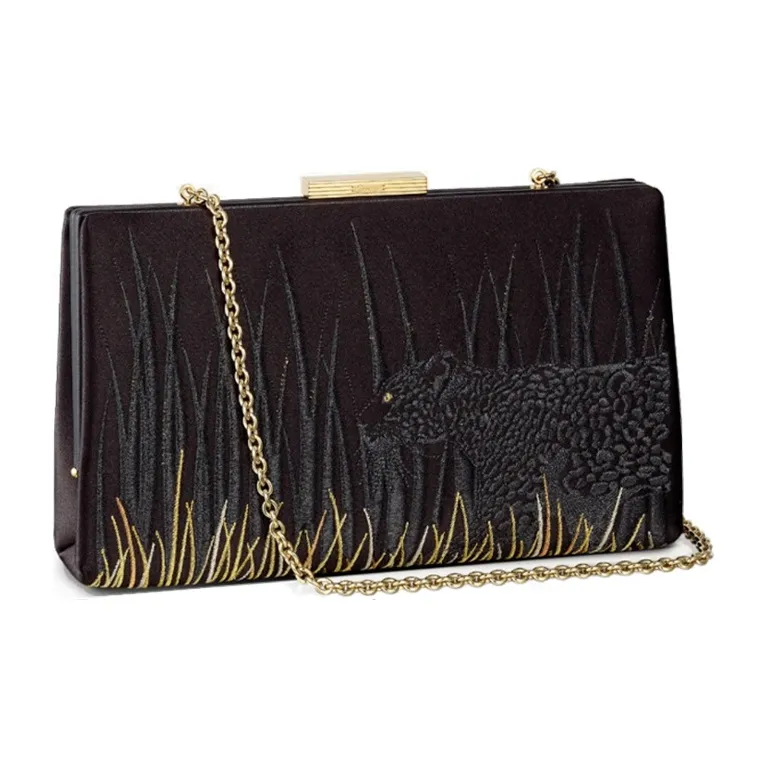 CARTIER PANTHÈRE Calf Hand Handheld Shoulder Bag Crossbody Bag Women's Black-1