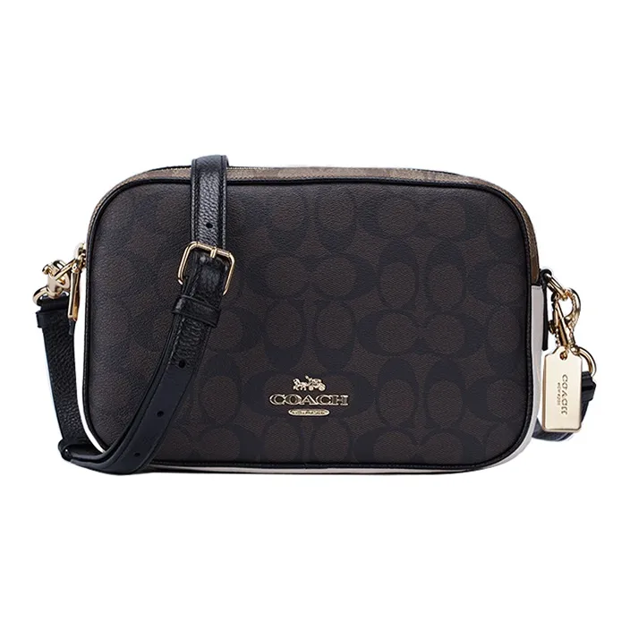 COACH PVC Shoulder Bag Women's Dark Brown Multicolor-0