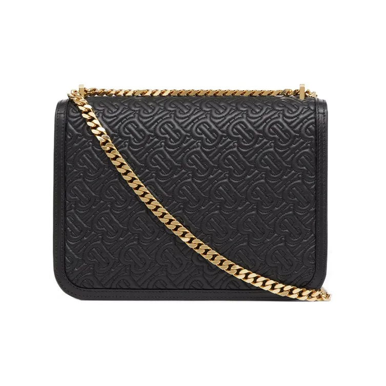 Burberry TB Exclusive Logo Lock Series Quilting Lambskin Shoulder Bag Crossbody Bag Medium Size Black-3