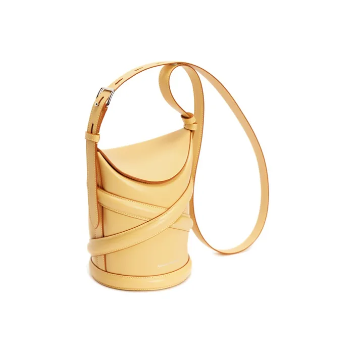 Alexander McQueen The Curve Bucket Bag Yellow-1