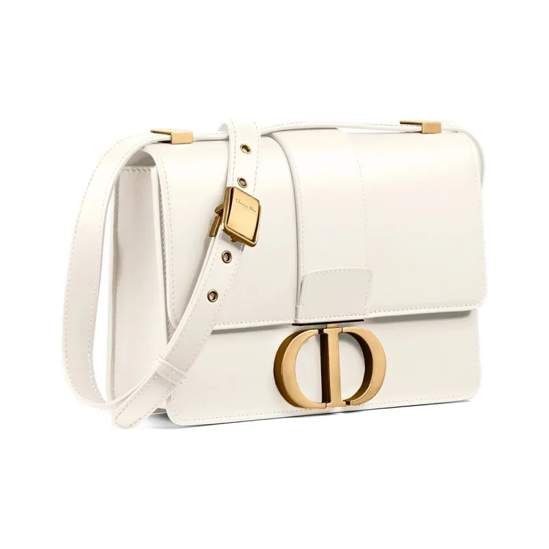 DIOR 30 Montaigne Smooth Cow Leather Box Bag, Shoulder Bag Women's Ecru-1