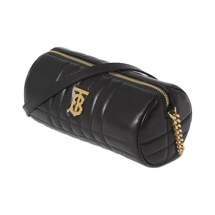 Burberry Lola Lola Bag Lambskin Cylinder Bag Shoulder Bag Crossbody Bag Mini Women's Black-3