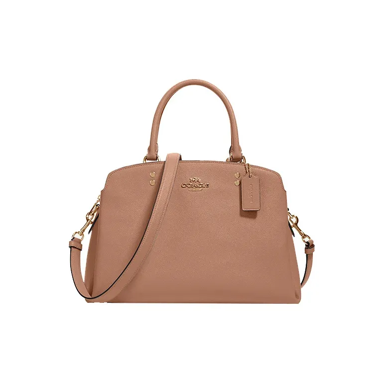 COACH Lillie Leather Handbag Shoulder Bag Crossbody Bag Large Size Women's Cinnamon-0