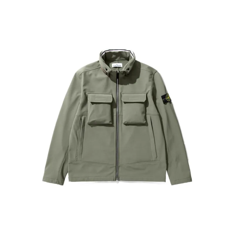 STONE ISLAND LIGHT SOFT SHELL R SERIES SOFT SHELL Jackets Men Sage Green-1