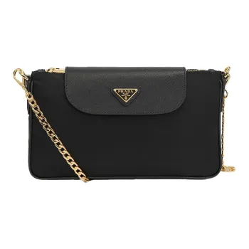 PRADA Cow Leather Chain Bag Shoulder Bag Crossbody Bag Women's Black