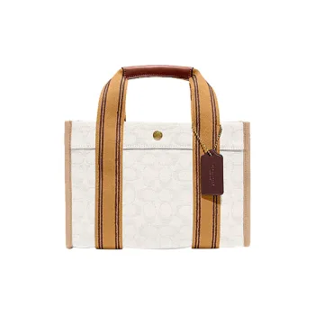 COACH Spin Leather One Shoulder Handbag Crossbody Bag Large Size Women's White