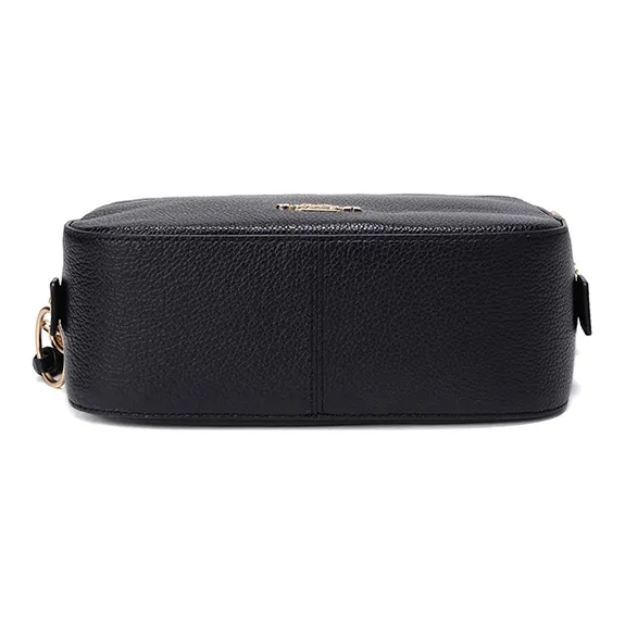 COACH Camera Leather Shoulder Bag, Camera Bag, Crossbody Bag Women's Pure Black-2