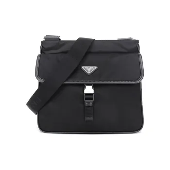 PRADA Nylon Fabric Messenger Bag Shoulder Bag Crossbody Bag Men's Black