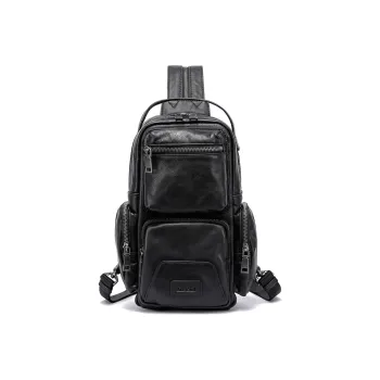 Ace Paul Cow Leather Sling Bag Mini Backpack Regular Men's Black