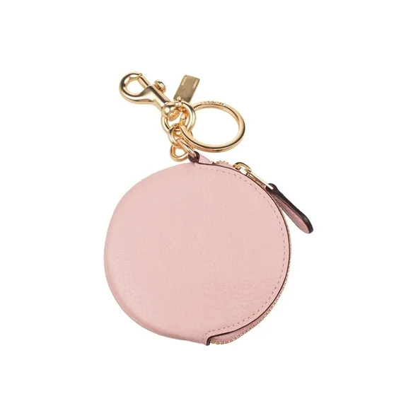 COACH X Disney Leather Round Bag Coin Purse Women's Pink & White-1