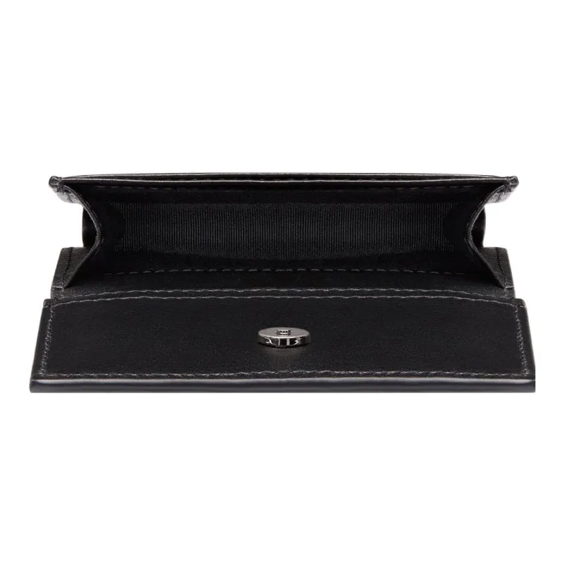 DIOR Cowhide Patchwork Canvas Business Card Holder Men's Black-2