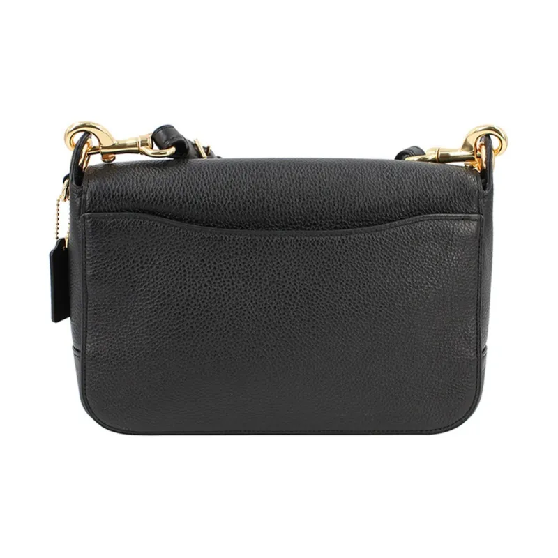 COACH Jes Cow Leather One Shoulder Messenger Bag Crossbody Bag Medium Size Women's Black-2