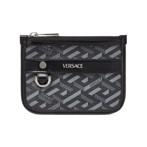 FANSIZHE VERSACE Cow Leather Clutch Unisex Black