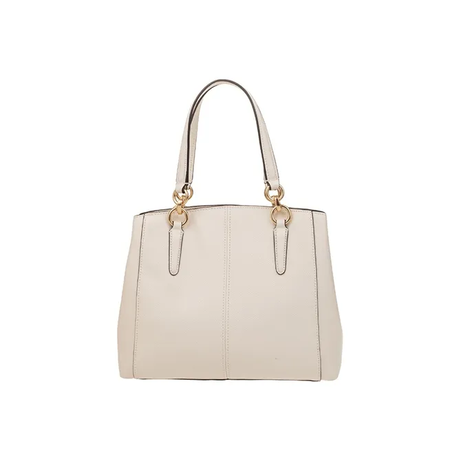 COACH Minetta Leather Horseshoe Bag, Shoulder Bag, Crossbody Bag, Handbag Large Size Women's White-1
