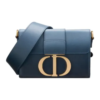 DIOR Montaigne Collection Cow Leather Crossbody Bag Shoulder Bag Women's Indigo