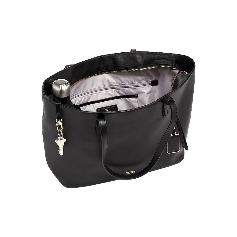 TUMI Voyageur Leather Tote Bag, Shopping Bag, Handbag, Shoulder Bag Trumpets Women's Black-2