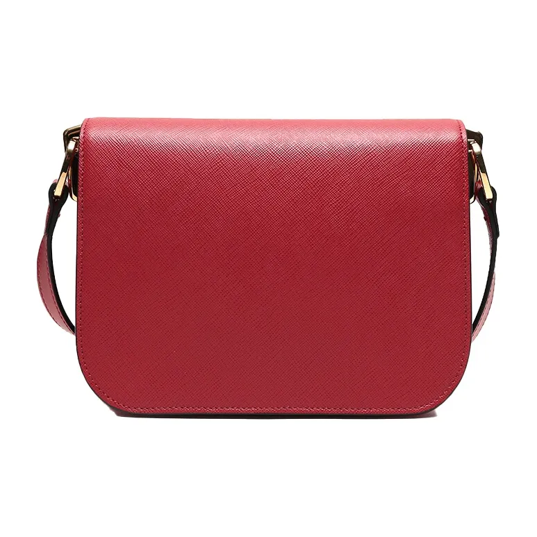 PRADA Cow Leather Small Square Bag Shoulder Bag Crossbody Bag Regular Women's Red-3