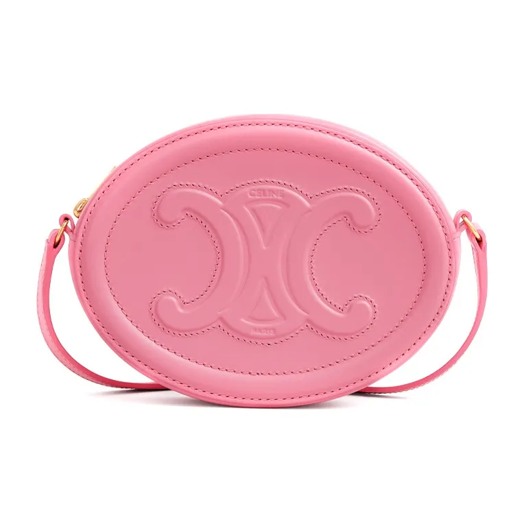 CELINE Smooth Cow Leather Mooncake Bag Wallet Shoulder Bag Crossbody Bag Regular Women's Candy Color/Pink-0