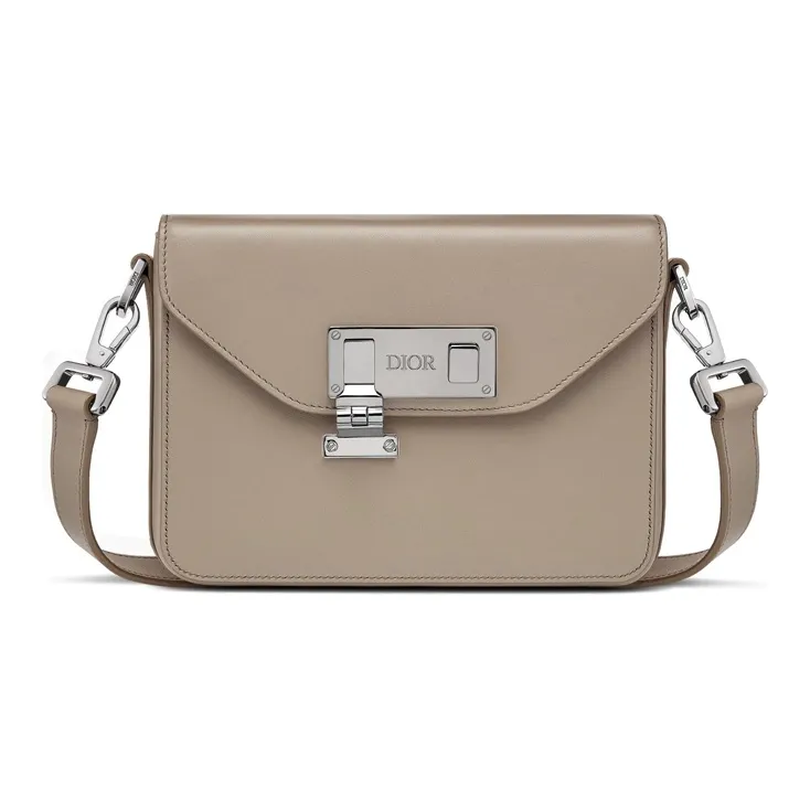 DIOR Lock Cow Leather Messenger Bag Shoulder Bag Crossbody Bag Regular Men's Beige-0