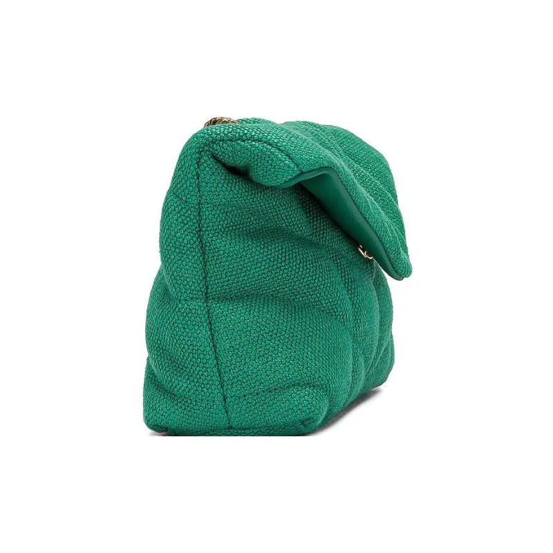 SAINT LAURENT PUFFER Canvas Bag, Crossbody Bag, Cloud Bag, Pillow Bag, Shoulder Bag Women's Green-2