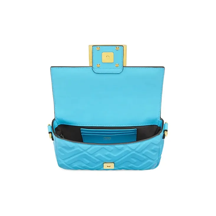 FENDI Baguette Lambskin Baguette Bag Handbag Shoulder Bag Crossbody Bag Mini Women's Light Blue-3