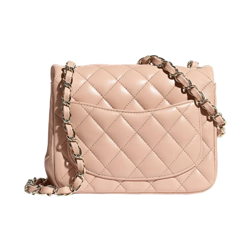 CHANEL Leather Coin Purse Crossbody Handheld Shoulder Bag Women's Pink-1