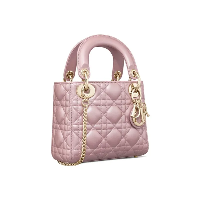 DIOR Lady Dior Sheepskin Dior Bag Shoulder Bag Crossbody Bag Handbag Mini Women's Lotus Pink/Candy Color-1