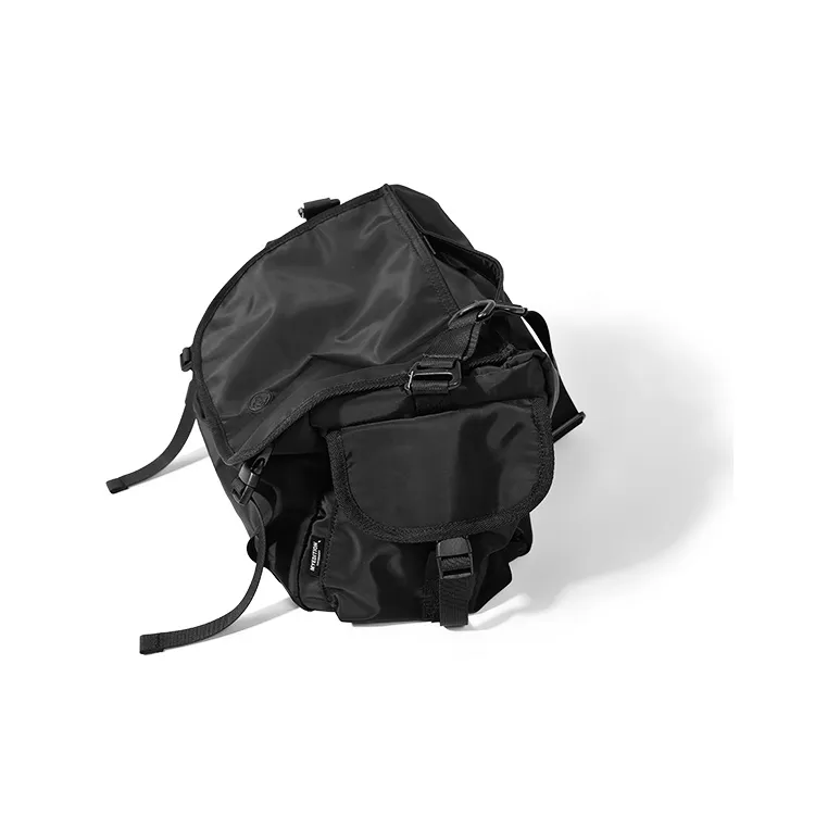 MYEDITION Nylon Messenger Bag Travel Bag Unisex Black-3