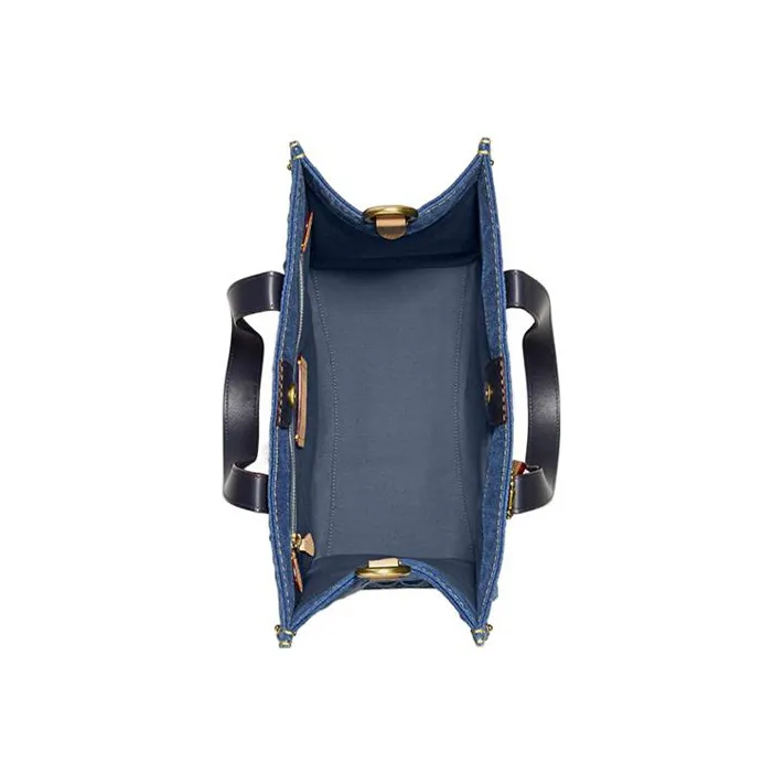 COACH Field Fabric Tote Bag Portable Crossbody Bag Shoulder Bag Large Size Women's Marine Blue-3