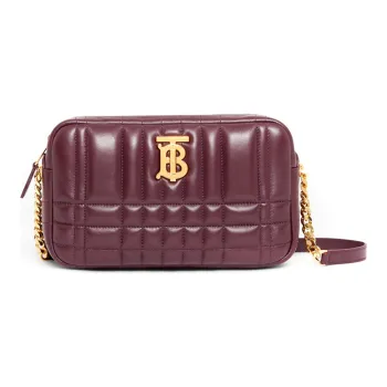 Burberry Lola Bag Lambskin Camera Bag, Handheld Shoulder Bag, Crossbody Bag Small Size Women's Dark Chestnut
