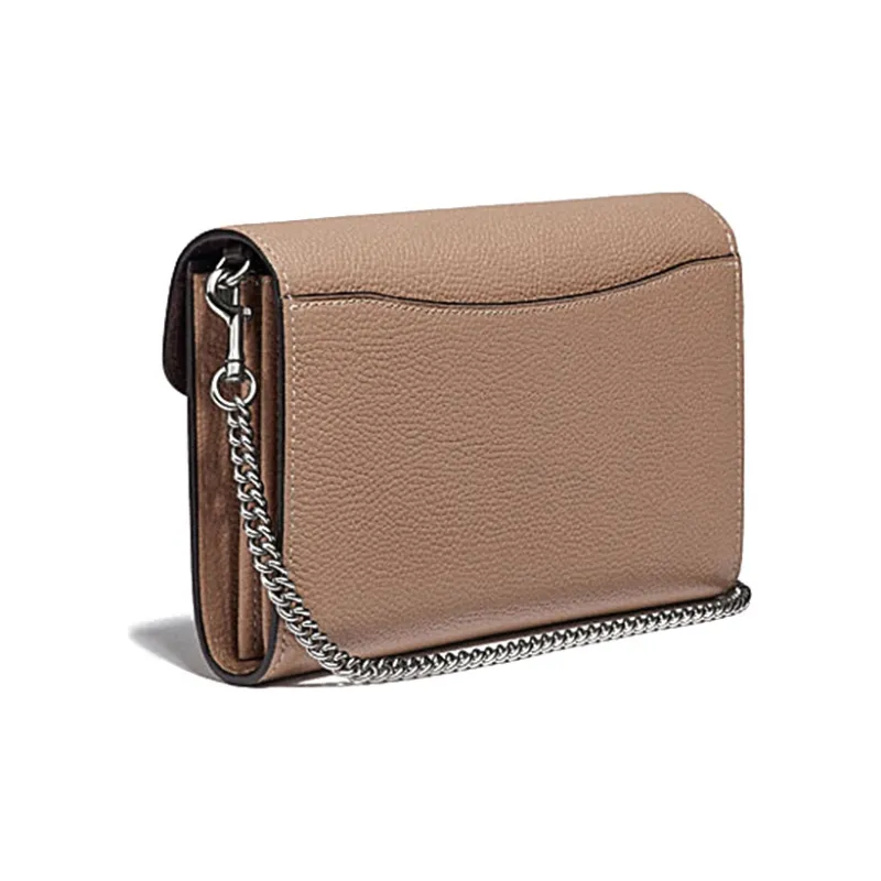 COACH Leather Chain Bag Shoulder Bag Crossbody Bag Clutch Small Size Women's Light Brown-1