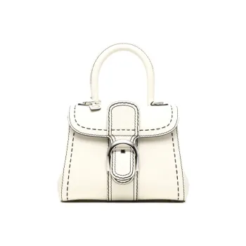Delvau Brillant Calfskin Portable Crossbody Bag, Shoulder Bag Mini Women's Light Sensing White