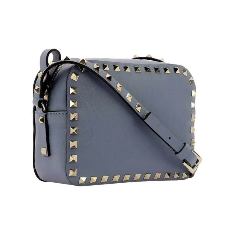 Valentino Calfskin Camera Bag, Shoulder Bag Small Size Women's Light Blue-2