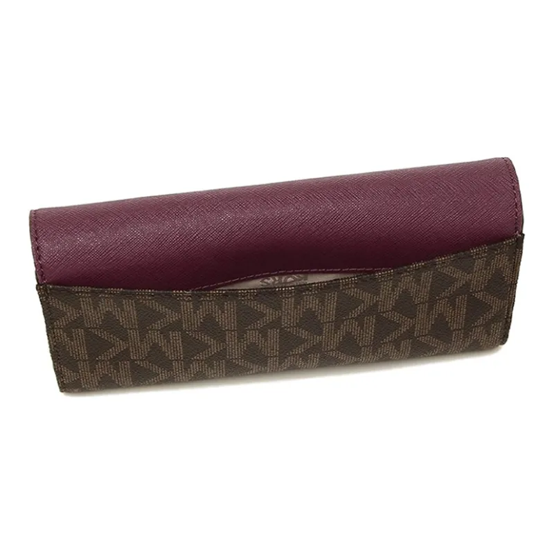 MICHAEL KORS Bridgette PVC Coated Canvas With Leather Wallet Women's Brown-3