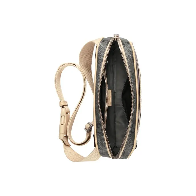 GUCCI Nylon With Leather Sling Bag Fanny Pack Unisex Dark Gray-5