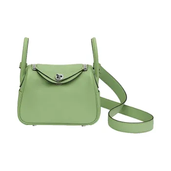 HERMES Lindy Cow Leather Handbag Mini Women's Avocado Green