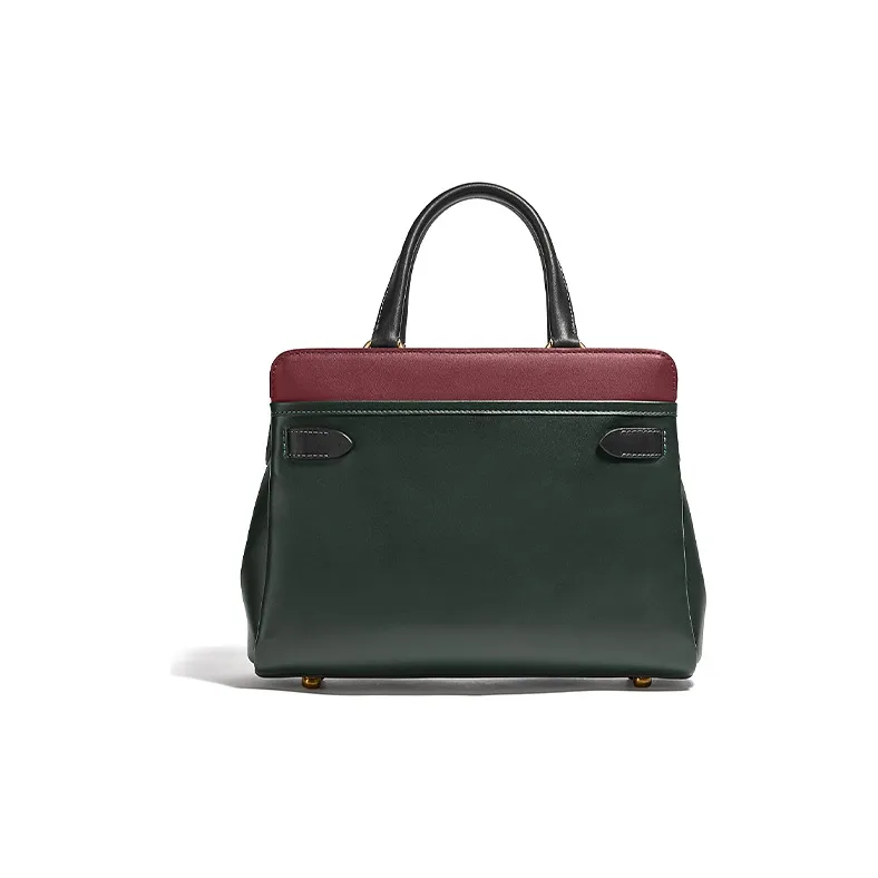 COACH Tate Leather Shoulder Bag Crossbody Bag Handbag Large Size Women's Green & Red-2