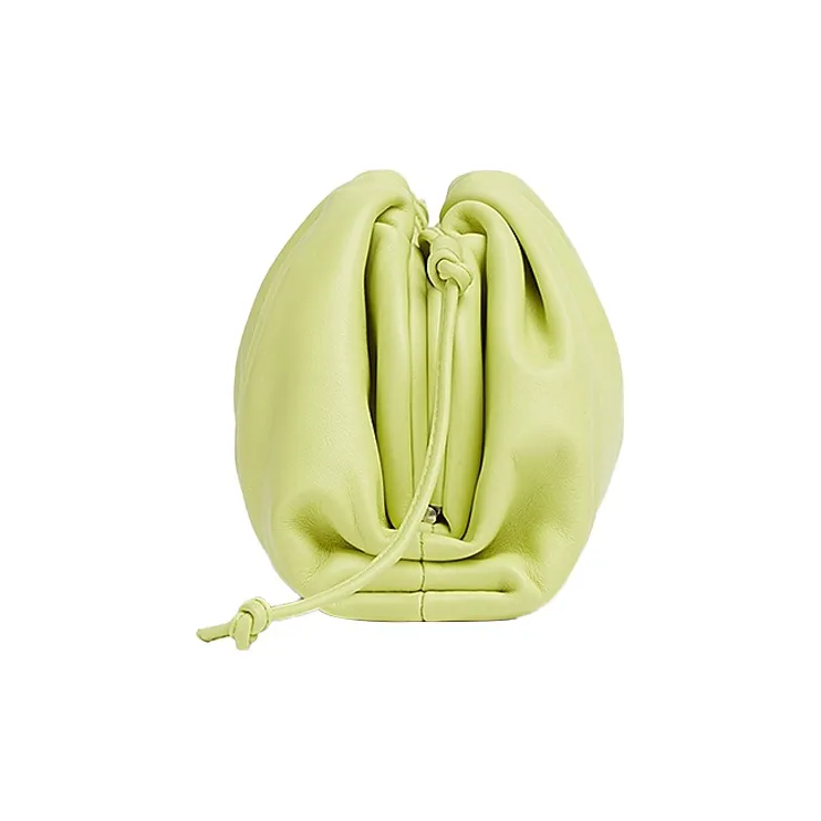Bottega Veneta Calfskin Cloud Bag, One Shoulder Crossbody Clutch Mini Women's Seaweed Yellow-1