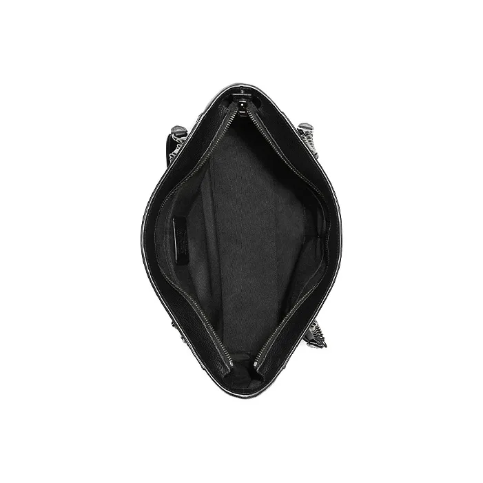 COACH Cammie Pebbled Leather Tote Bag, Shopping Bag, Shoulder Bag Women's Black-3
