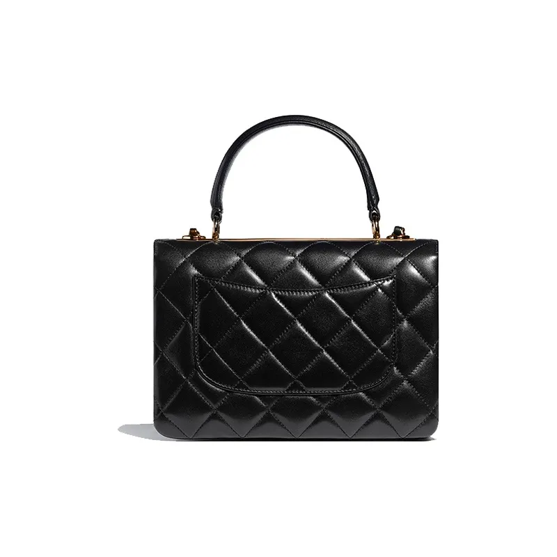 CHANEL Trendy Cc Sheepskin Shoulder Bag, Handbag Women's Black-2