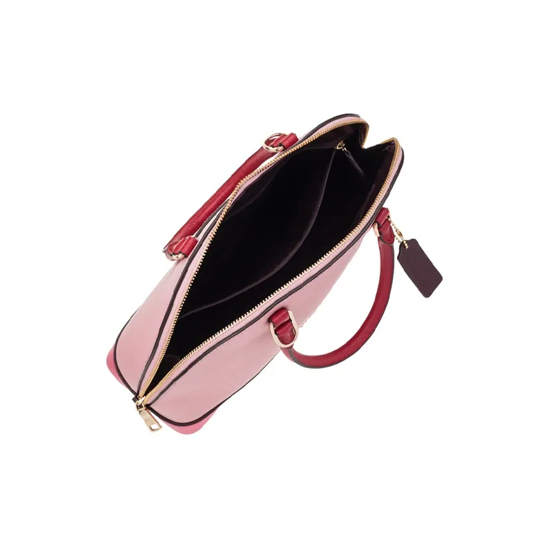 COACH Sierra Leather Dome Bag, Handbag, Shoulder Bag, Crossbody Bag Large Size Women's Pink Multicolor-4