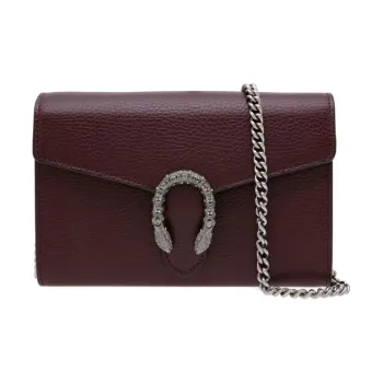 GUCCI Dionysus Leather Wallet Crossbody Bag Shoulder Bag Women's Dark Burgundy