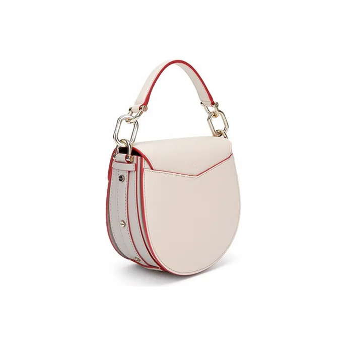 MCM Patricia Visetos Artificial Leather Saddle Bag Handbag Shoulder Bag Crossbody Bag Women's Pink Monogram-2
