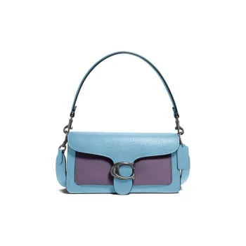 COACH Tabby Cow Leather Shoulder Bag Crossbody Bag Portable Shoulder Bag Medium Size Women's Blue
